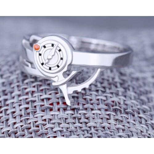 Anime Steins Gate Makise Kurisu Okabe Rintarou Ring 925 Sterling Silver Finger Ring Cosplay Adjustable Jewelry Ring