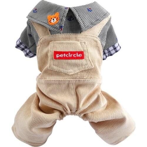 Overalls Plaid Dog Clothes for Small Dogs Warm Snowsuit Puppy Suit Chihuahua Yorkies Pets Clothing Coat Hoodie Ropa Para Perro