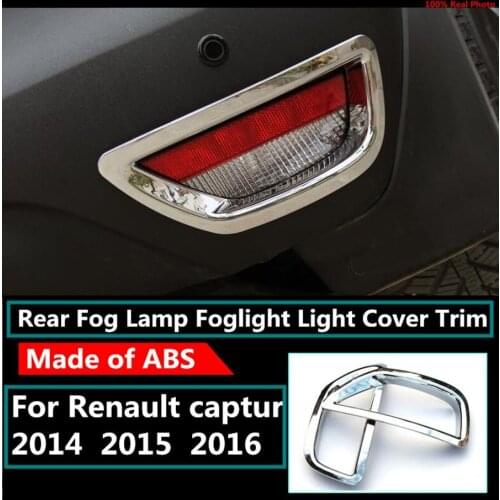 ABS Chrome Rear Bumper Fog Lamp Light Molding Cover Kit Trim 2PCS/SET Accessories For Renault Captur 2014 2015 2016