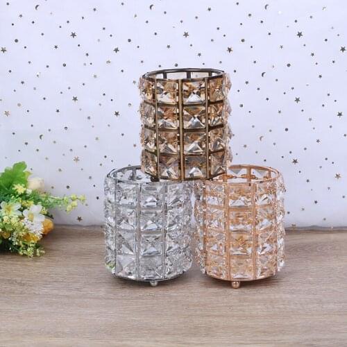 Storage Box Pen Holder School Accessories Makeup Brush Case Tube Eyebrow Pencil Organizer Bead Crystal