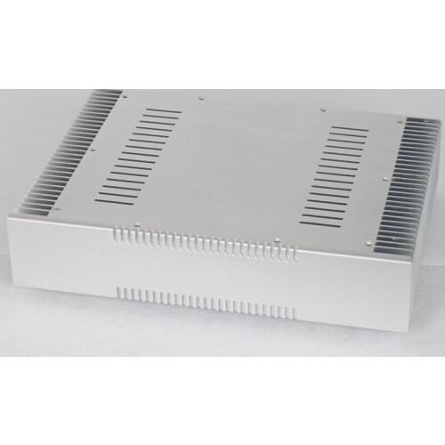 New arrive fashion silver aluminum Power Amplifier chassis audio DIY case with RCA holes--YJ163