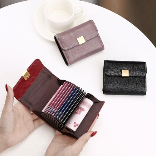 European and American New Leather Leather Case, Multi-function Card Holder Lady Organ Card Case Hot Style ID Card Bank Card