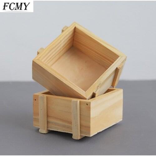 Square Log Box Home Creative Desktop Organizer Wooden Storage Box Desk Storage Desk Organizers Stationery