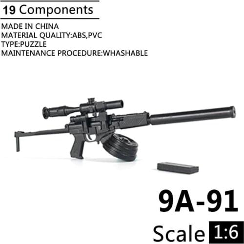 1/6 Scale World Gun Model 4D 9A-91 Rifle Machine Gun Model Puzzles Builing Toy