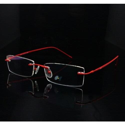 SORBERN New 5 Colors Square Alloy Rimless Eyeglasses Women Men Light Optical Frames Prescription Lens Business Eyewear