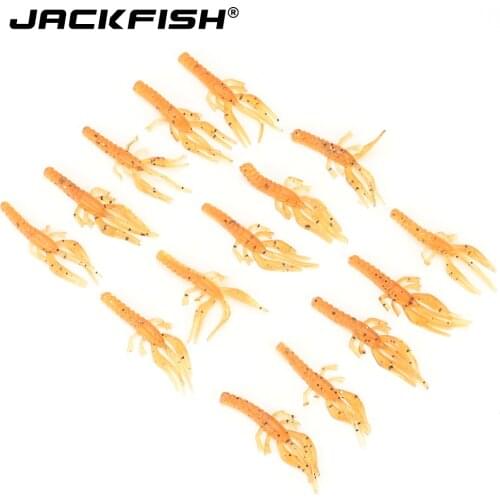 JACKFISH soft fishing lure 5cm 15pcs/ fishing tackle soft baits Super strong shrimp lure Best Quality