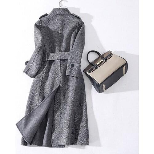 2020 New Wool Women Winter Elegant Long Coats Female Autumn Double Sided Trench Coat Outwear chaquetas mujer LX2384