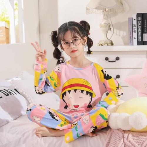New Arrivals Children Pajamas Set 2021 Spring Autumn Baby Long Sleeved Sleepwear Suit Girls Nightwear Pants Boys Tops Kids Gift