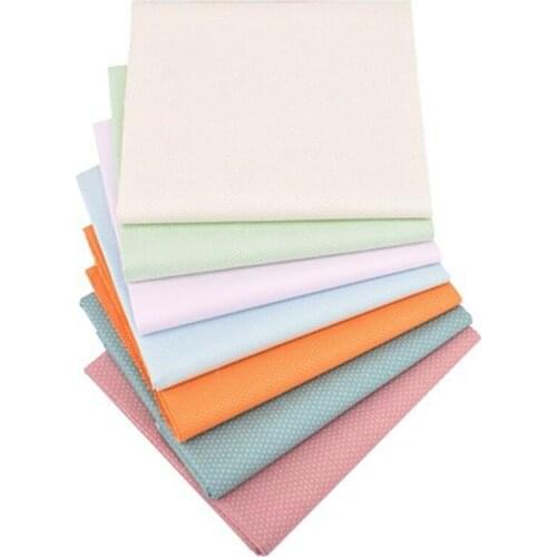 Summer New Product Polka Dot Printing Handmade Patchwork Fabric Twill Pure Cotton Handmade Fabric 25*20cm 7 Pieces/Set