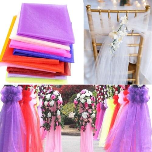 Organza Tulle Roll Fabric Sheer Crystal 48cmx10m For Wedding Party Decoration Organza Chair Sashes Wedding Background 7Z
