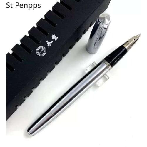 Wing Sung 601A Vacumatic Piston Type Fountain Pen Steel Ink Pen Silver Cap F Nib Stationery Office school supplies Writing Gift