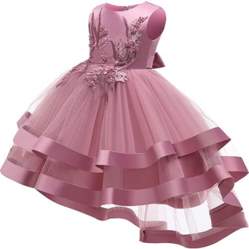 Girls Dresses For Wedding Tulle Lace Long Girl Dress Party Pageant Dress Children Princess Costume For Kids elegant Prom Dress