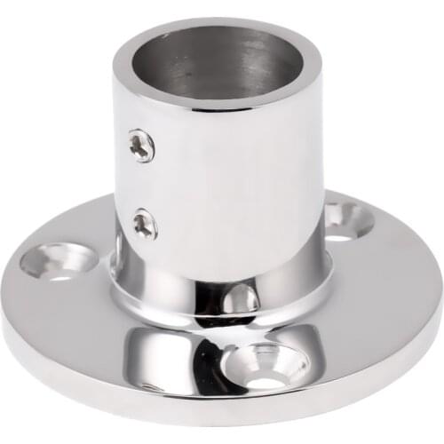 Professional Marine Boat Rail Fitting Stanchion Base Mount for 25mm Tube Boat Parts Accessories Silver 90 Degree