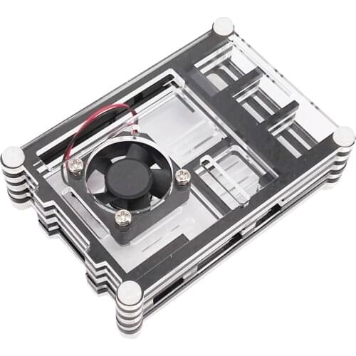 RASPBERRY PI 3B+ BOX RASPBERRY PI CASE black and transparent with fan
