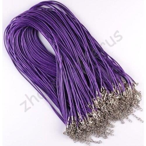 10 Pcs 1.5mm Real Leather Adjustable Chains Necklace Charms Findings String Cord DIY Jewelry Making Accessories Lobster Clasp