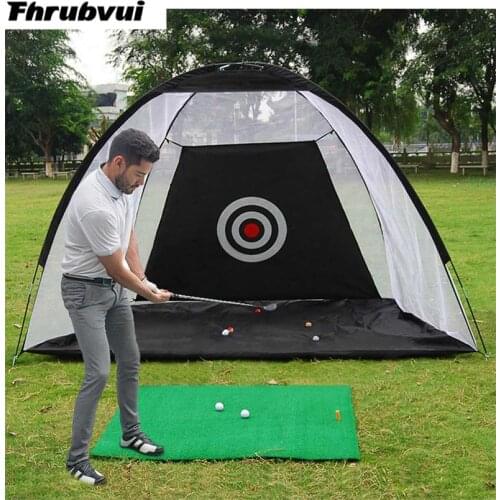 Indoor 2M Golf Practice Net Tent Golf Hitting Cage Garden Grassland Practice Tent Golf Training Equipment Mesh Outdoor