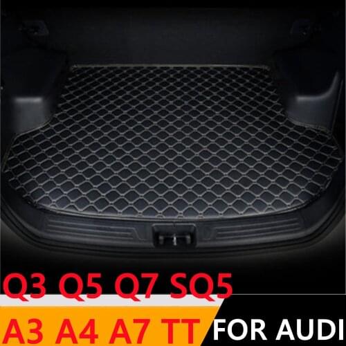 Sinjayer Waterproof Car Trunk Mat AUTO Tail Boot Cargo Pad Carpet Liner For AUDI Q3 SQ5 Q7 A3 A7 A4 Q5 2010-2021
