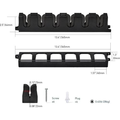 Fishing Rod Display Rack Holder Wall Mount Vertical 6 Rods Storage Stand Bracket Organizer for Garage
