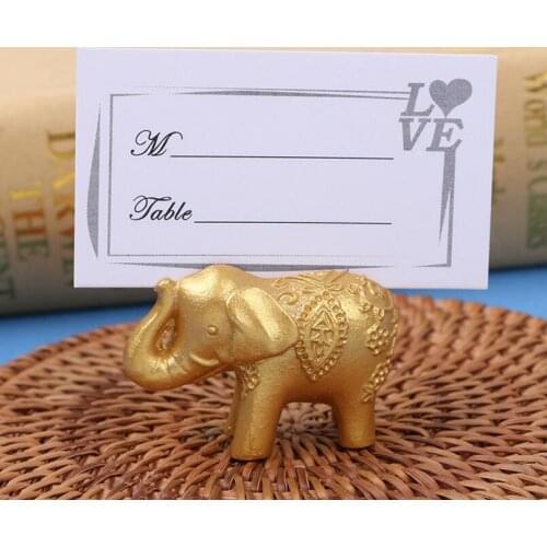 Wedding Party Favor Table Decoration Supplies Lucky Golden Elephant Place Name Card Holder LX3643