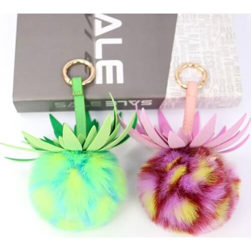 Fresh Fruit Keychain Plush Toy Soft Cute Cherry Pineapple Strawberry Watermelon Keyring Summer Fruit Food Key Chain