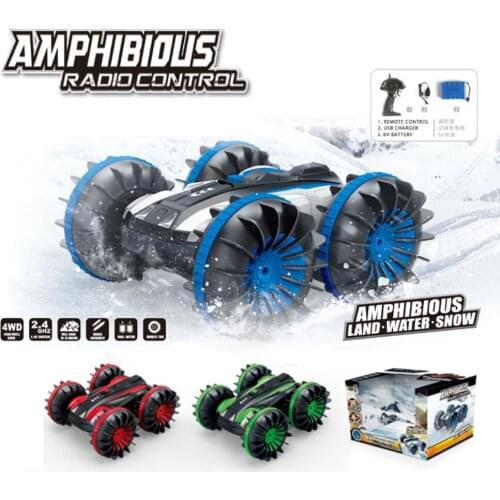360 Rotate Rc Cars Remote Control Stunt Driving On Water And Land Amphibious Electric Toys For Children kids cool gifts