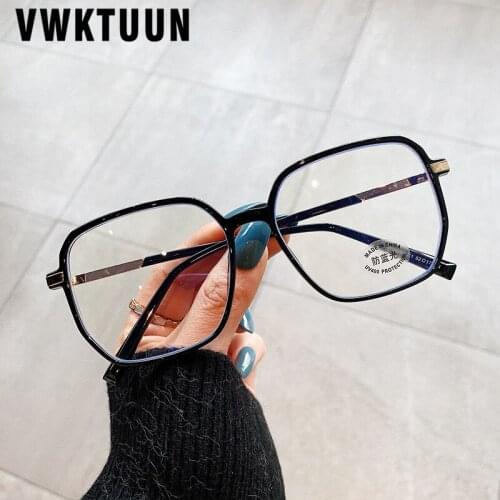 VWKTUUN 2021 Blue Light Blocking Glasses Square Eyeglasses Women Optical Glasses Oversized Anti Blue Light Myopia Glasses Frame