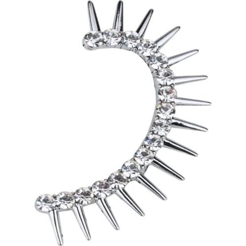 Left ear Spike wrap cuff clip earrings for women gold & silver color austrian crystal jewelry for women SC29 wholesale dropship