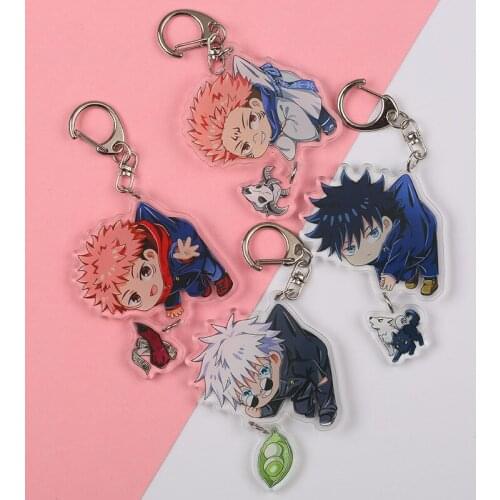 Keychain Woman Gojo Satoru Key Chain Men Acrylic Pendant Keyring Unisex Elegant Cartoon Key Holder Anime Jewelry Accessories