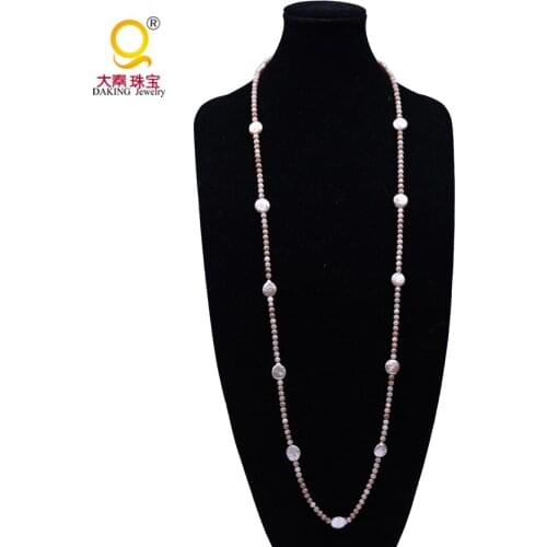 High Quality Round Natural shell latest design beads Necklace Button shape real freshwater Pearl handmade Yoga Women Necklace