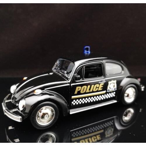 1/36 Scale VW Beetle Police Car Diecast Alloy Pull Back Car Collectable Toy Gifts for Children