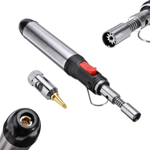 1set Welding Gas Soldering Iron Pen Butane Welding Gun Portable Cordless Welding Pen Burner Tip Tools