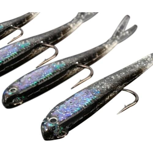 10pcs Silicone Lead Head Jig Soft Fishing Lures Blank Crank Hook Artificial Minnow Bait Saltwater Sea Fishing Tackle Set