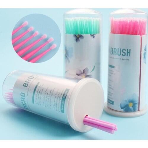 100 PCS Disposable barrel Microbrushes for Eyelash Extension Makeup Brushes Applicators Mascara Micro Swab women Eyelash Tools