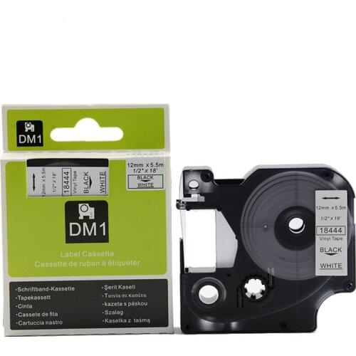 10pk 18444 Compatible IND Vinyl Industrial Labels for Dymo Rhino 5000 Black on White 12mm