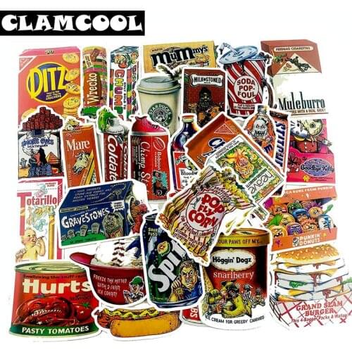 38Pcs Snacks And Drinks Packaging Stickers For Skateboard Laptop Luggage Fridge Phone Toy Car Styling Doodle Car Sticker