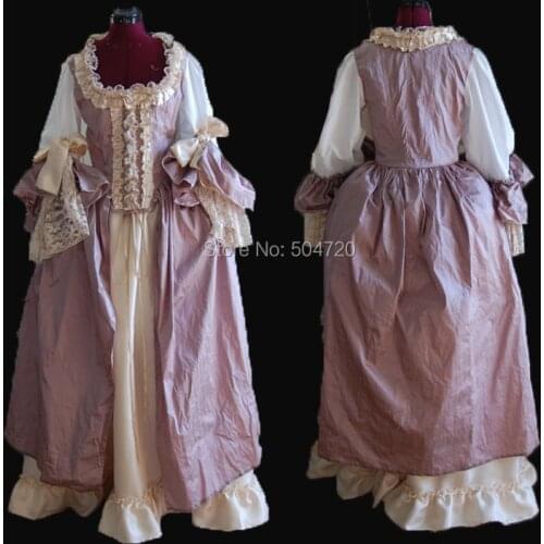 Tailored!Blue Vintage costumes 18th Duchess Retro medieval Renaissance Reenactment Theatre Civil war Victorian dress HL-392