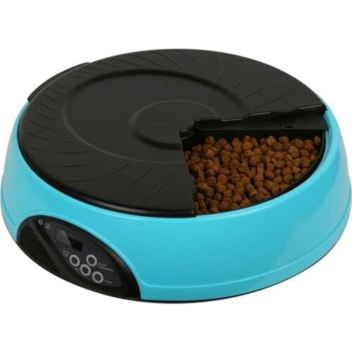 Regular and Timing LCD Display 6 Trays Automatic Pet Feeder for Dog, Cat and Small Animals