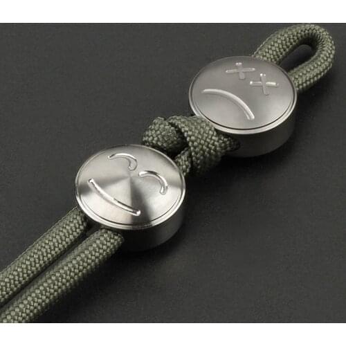 1PCS Titanium Knife Beads Double Face Paracord Beads Titanium Alloy Expression Paracord Bead EDC DIY
