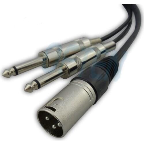 Cannon to two 6.5/6.35 Line of balance audio line mixer cannon cable 1M 3.2ft
