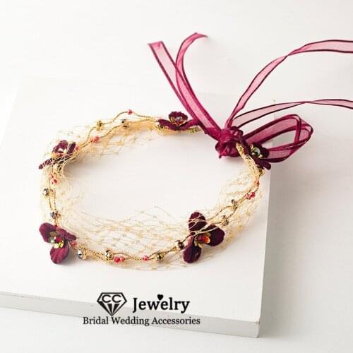 CC Women Hairbands Wedding Accessories Engagement Hair Ornaments Bridal Hairwear Vintage Headdress Flower Shape Headpiece M213