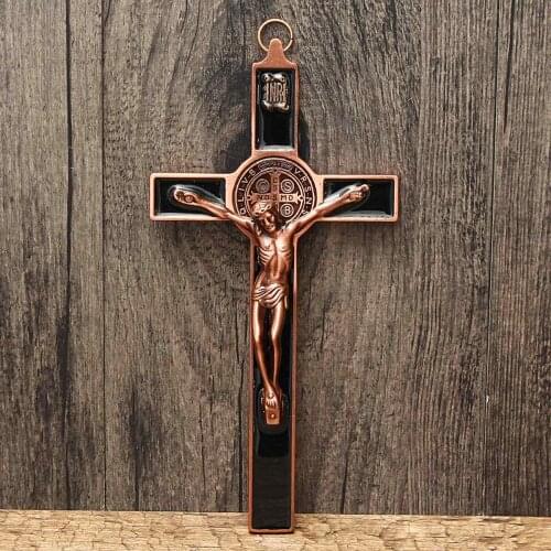 Church Relics Figurines Crucifix Jesus Christ On The Stand Cross Wall Crucifix Antique Home Chapel Decoration Wall 20cm
