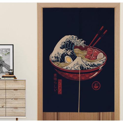 Japanese Style Decorative Door Curtain Fabric Biparting Open Partition Bathroom Sushi Kitchen Noodle Restaurant Screen Decor