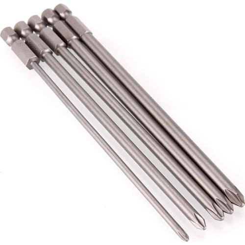 Hot Sale 5Pcs/Set Shank 1/4" S2 Steel 150mm Long Magnetic Hex Cross Head Screwdriver Screw Driver Drill Bits Set #246979