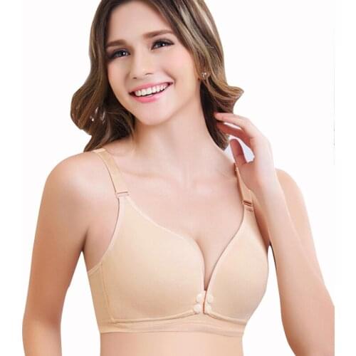 Cotton Maternity Nursing Bras Front Button Pregnancy Breastfeeding Bras Wire Free Sleep Bras for Pregnant Women Underwear B C