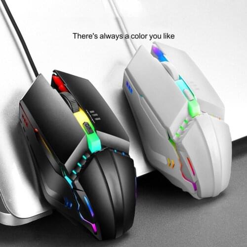Gaming Mouse with 4 Buttons Mechanical 1600 DPI Adjustable 4 Key USB Wired RGB Backlit Mice for Desktop Laptop
