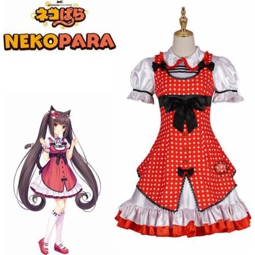 Nekopara Chocolate Vanilla Cosplay Costumes Maid Dress Lolita Cute Cat Neko Girls Women Dress Halloween Show Skirt Set