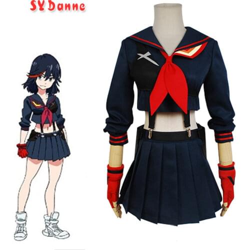 Anime KILL la KILL Matoi Ryuuko Cosplay Costume School JK Uniforms+Skirt Cosplay Matoi Ryuuko JK Uniform Costume Women Outfit