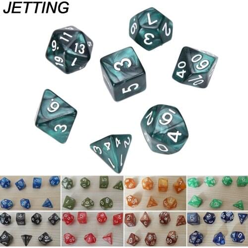 HOT Hot Sell 7 X Dices DND D&D Games Set D10 Multi-Sided Gem Dice Die For Game