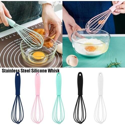 Lovely Manual Egg Beater Mixer Coffee Butter Stirrer Agitator Kitchen Accessories Cooking Tools Silicone Eco-Friendly Egg Beater