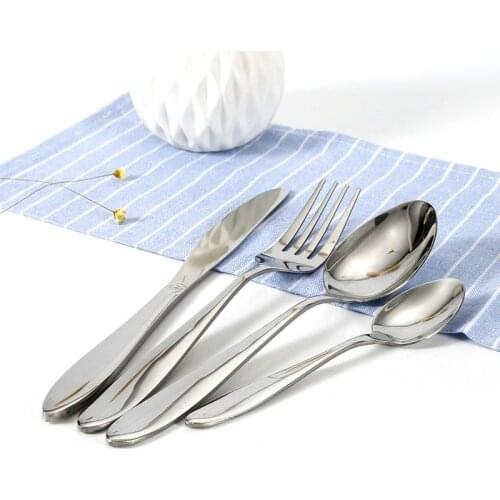 24pcs/set Tainless Steel Tableware Stainless Steel Knife Fork And Spoon Set Western Hotel Steak Knife And Fork Dropshipping HWC